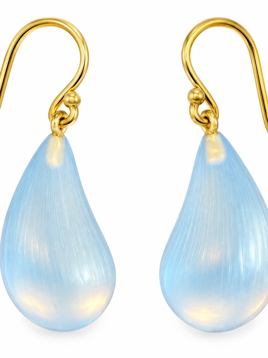 Alexis Bittar Jewelry - Alexis Bittar Signed Blue Lucite Teardrop Dangle Earrings